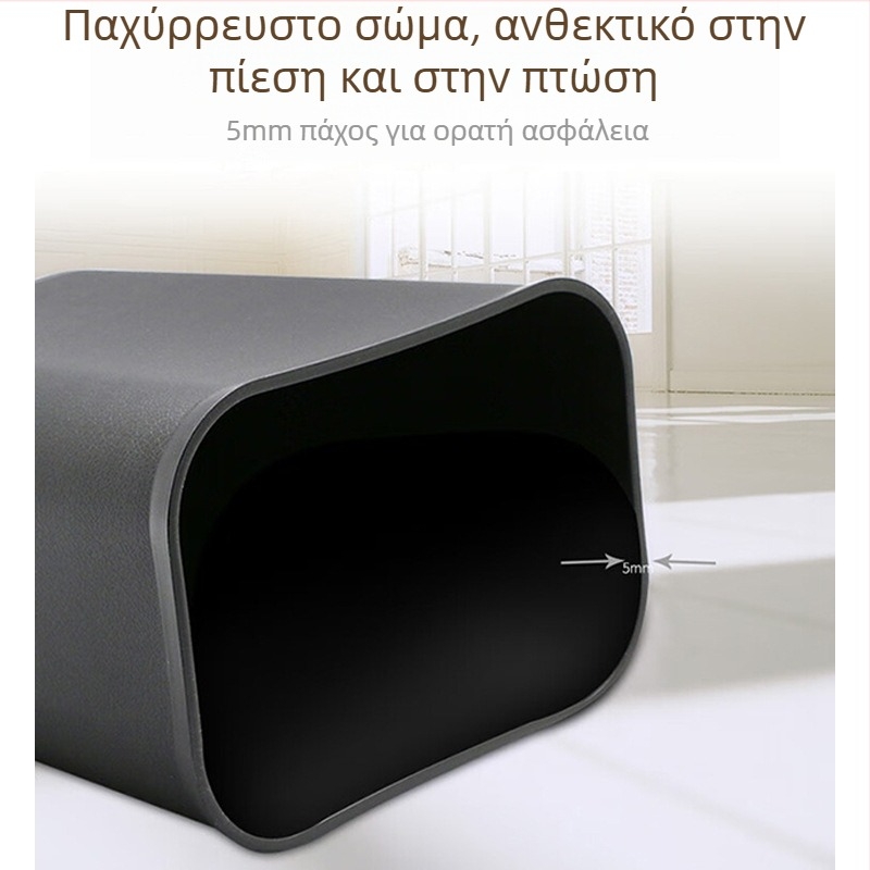 Πλαστικός κάδος απορριμμάτων, χωρητικότητας 8L/15L, ανθεκτικός στη φλόγα, τετράγωνος για κουζίνα, παχύ προφίλ