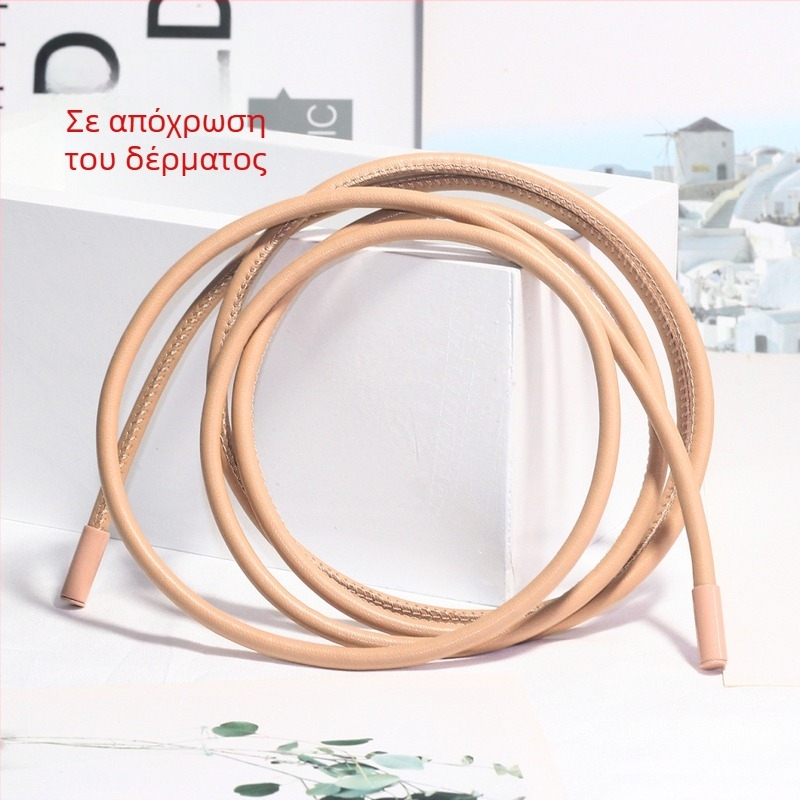 Γυναικεία ζώνη από microfiber δερματίνη με σχέδιο γούνας προβάτου, κυκλικός δερμάτινος σχοινί με φιόγκο, για παλτό, υπερ-μακρύ δέσιμο