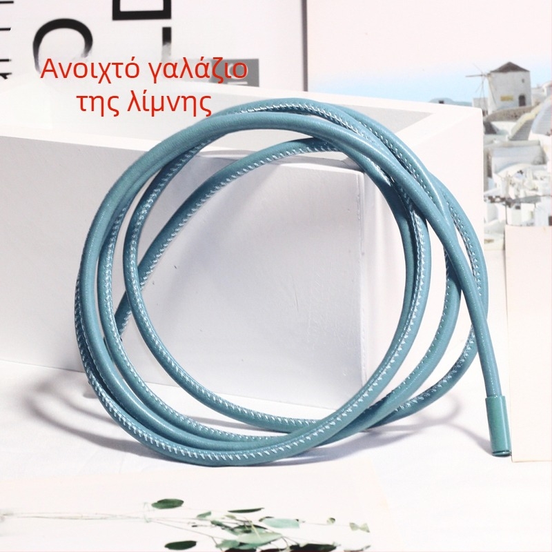 Γυναικεία ζώνη από microfiber δερματίνη με σχέδιο γούνας προβάτου, κυκλικός δερμάτινος σχοινί με φιόγκο, για παλτό, υπερ-μακρύ δέσιμο