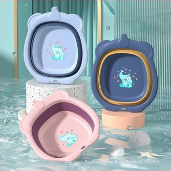 Νέα αναδιπλούμενη παιδική λεκάνη για πλύσιμο προσώπου και ποδιών, PP υλικό, σχήμα καρτούν