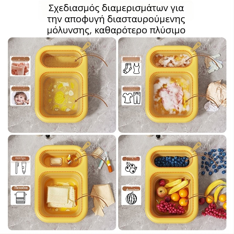 Πτυσσόμενη λεκάνη πλυσίματος για κοιτώνες, φορητή λεκάνη πλυσίματος προσώπου, ταξίδια και πλύσιμο ρούχων