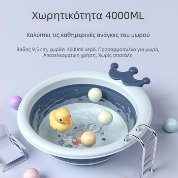 Πτυσσόμενο μπολ πλυσίματος προσώπου για παιδιά, φορητό, σιλικόνη, σχέδιο καρτούν, εξωτερική χρήση
