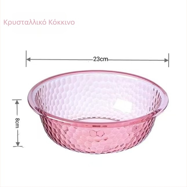 Διαφανής, ανθεκτικός πλαστικός κάδος με ενισχυμένο τοίχο για οικιακή χρήση, κατάλληλος για πλύσιμο ρούχων, λαχανικών και προσωπική υγιεινή, ιδανικός για φοιτητικές εστίες.