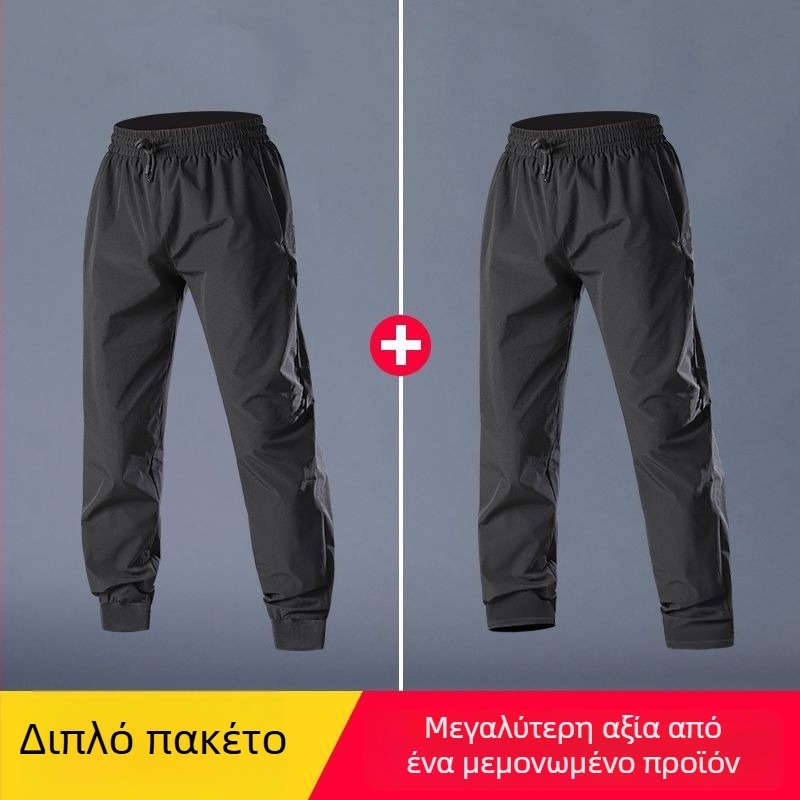Ανδρικές παντελόνες γρήγορου στεγνώματος για τρέξιμο, καλοκαίρι, Ice Silk, αθλητικές προπονήσεις και casual