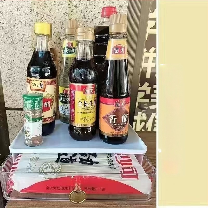 Πολυχρηστικός ράφι αποθήκευσης βάζων και φιαλών για αρωματικά, προστασία από σκόνη και υγρασία, ανθεκτικό στα λάδια με καπάκι, οικιακή οργάνωση κουζίνας