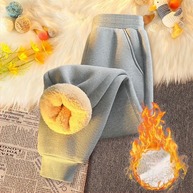 Ανδρικά παντελόνια φόρμας με επένδυση fleece, μεγάλα μεγέθη, χειμώνας, χαλαρή εφαρμογή, μανσέτες στον αστράγαλο