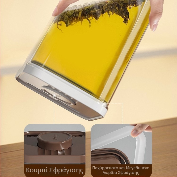 Δοχείο τσαγιού, σφραγιζόμενο, ανθεκτικό στην υγρασία, διαφανές, υψηλής ποιότητας, κατάλληλο για μαύρο και πράσινο τσάι, προστασία από το φως, 600 ml