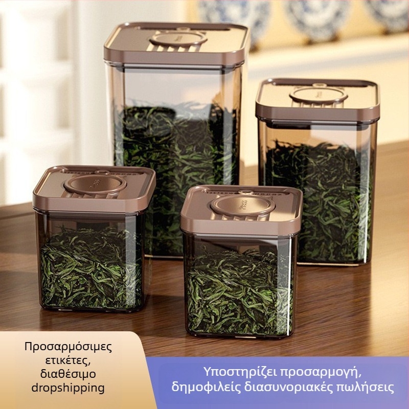 Δοχείο τσαγιού, σφραγιζόμενο, ανθεκτικό στην υγρασία, διαφανές, υψηλής ποιότητας, κατάλληλο για μαύρο και πράσινο τσάι, προστασία από το φως, 600 ml