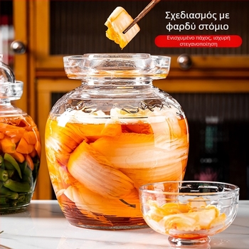 Μεγάλο γυάλινο βάζο τουρσί για οικιακή χρήση, σφραγισμένο βάζο για κονσερβοποίηση λαχανικών, τουρσί σε στυλ Σιτσουάν