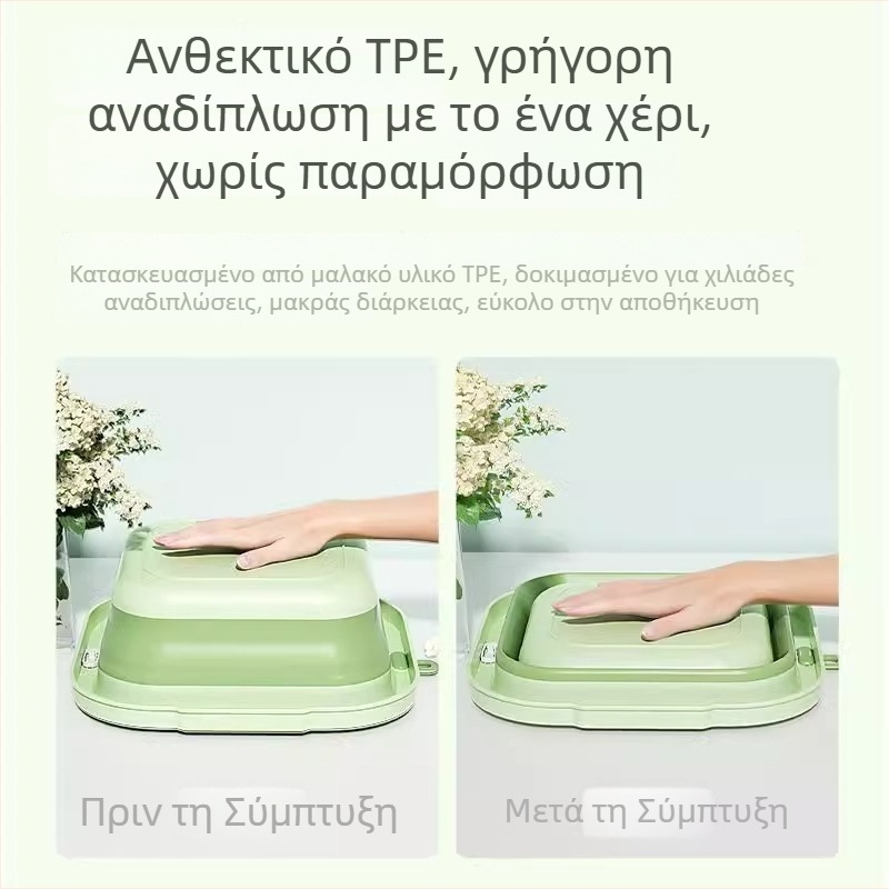 Αναδιπλόμενη τετράγωνη λεκάνη μπάνιου για μωρά με σχέδιο κινούμένων σχεδίων