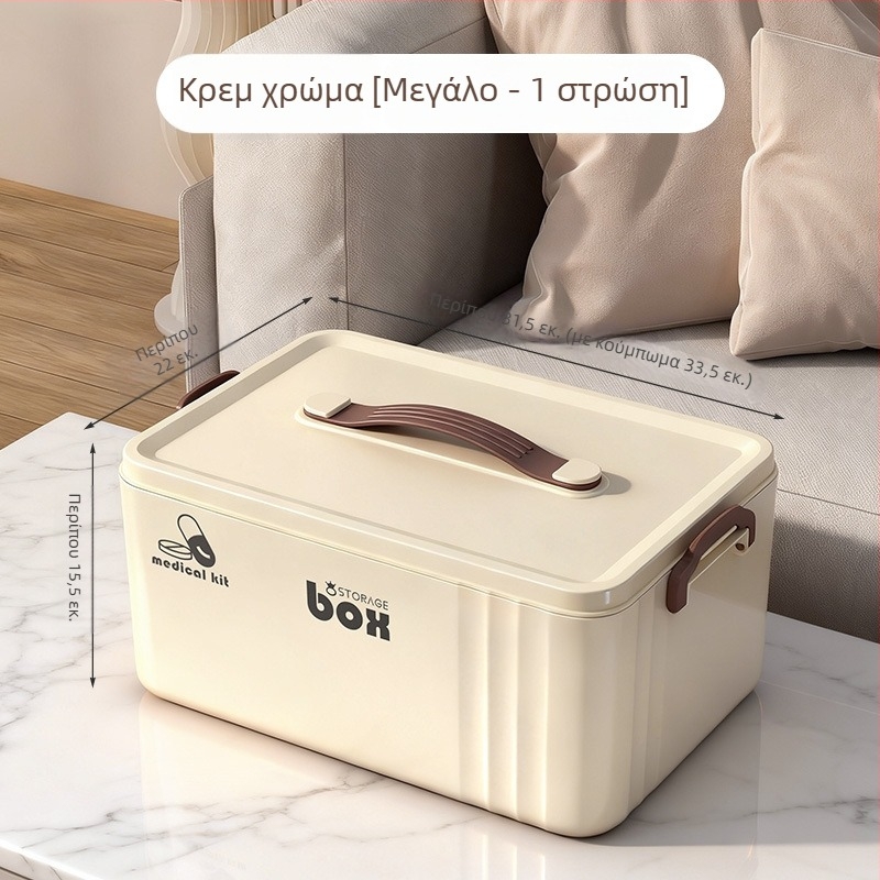 Οικιακή φαρμακευτική θήκη μεγάλης χωρητικότητας με πολλαπλά διαμερίσματα