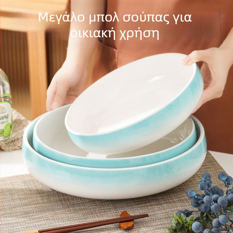 Μεγάλο κεραμικό μπολ για σούπες και πιάτα με ψάρι