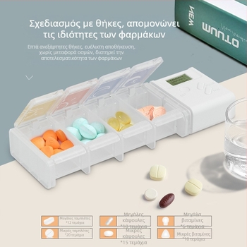 Νέο πλαστικό κουτί χαπιών με 4 διαμερίσματα, UV εκτύπωση, φορητός καθημερινός οργανωτής δοσολογίας, μίνι ταξιδιωτικό κουτί φαρμάκων
