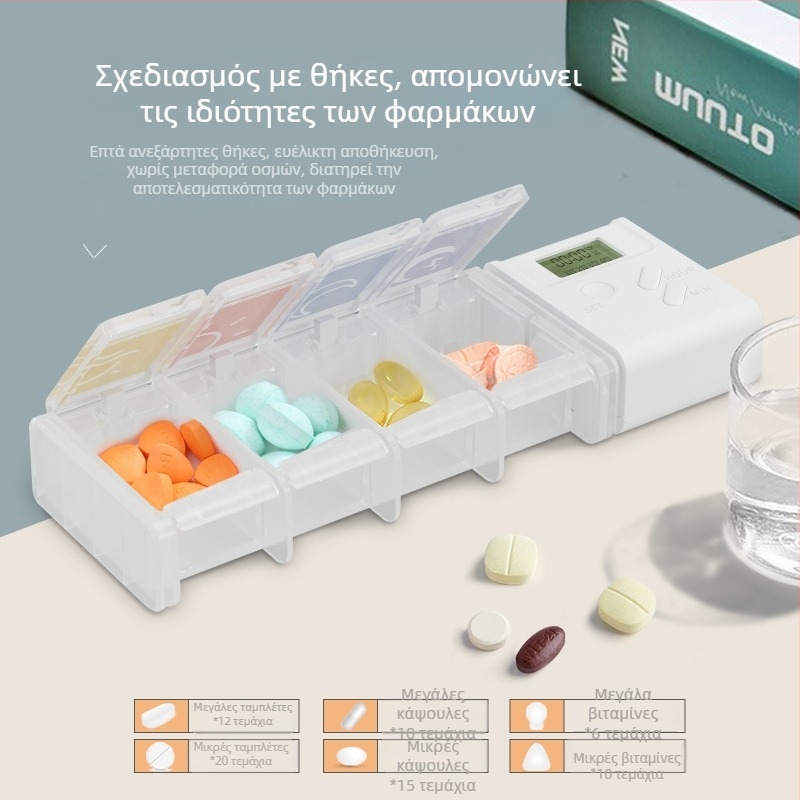 Νέο πλαστικό κουτί χαπιών με 4 διαμερίσματα, UV εκτύπωση, φορητός καθημερινός οργανωτής δοσολογίας, μίνι ταξιδιωτικό κουτί φαρμάκων