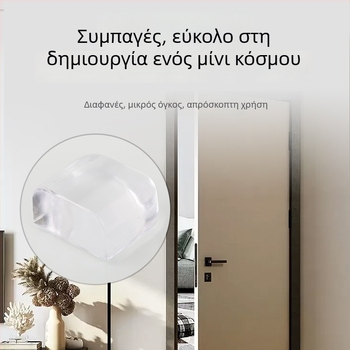 Διαφανής σιλικονομένος σταθεροποιητής πόρτας – αντικρούσεις, χωρίς διάτρηση, τοποθέτηση στο δάπεδο, αυξημένο ύψος, ήσυχο κλείσιμο