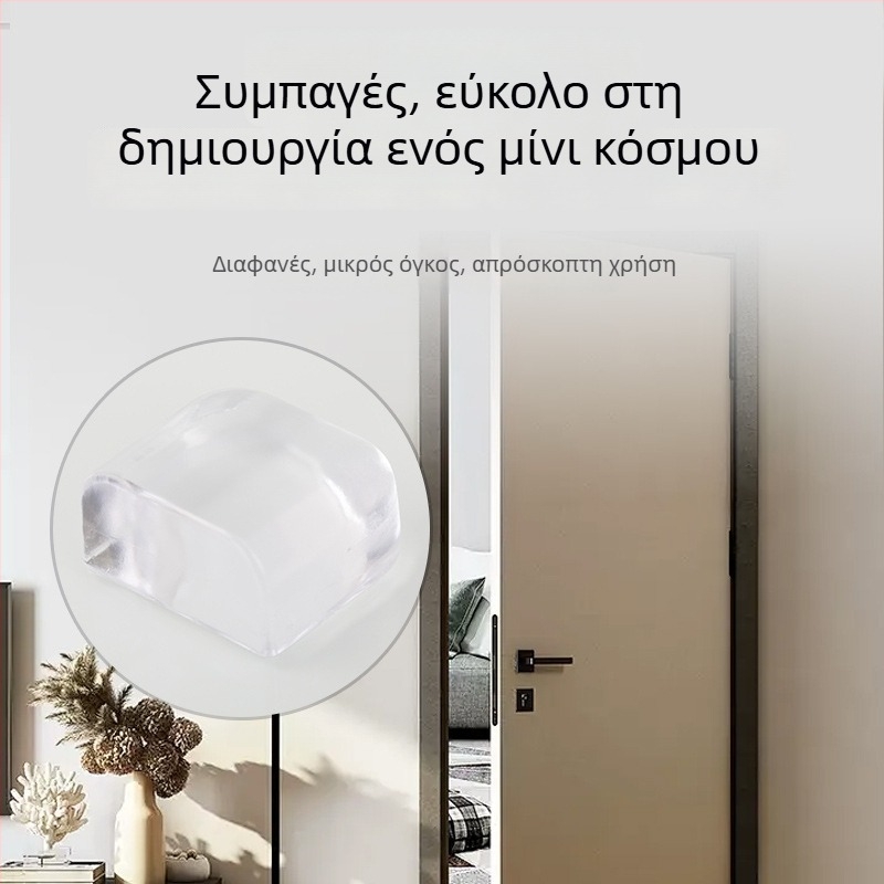 Διαφανής σιλικονομένος σταθεροποιητής πόρτας – αντικρούσεις, χωρίς διάτρηση, τοποθέτηση στο δάπεδο, αυξημένο ύψος, ήσυχο κλείσιμο