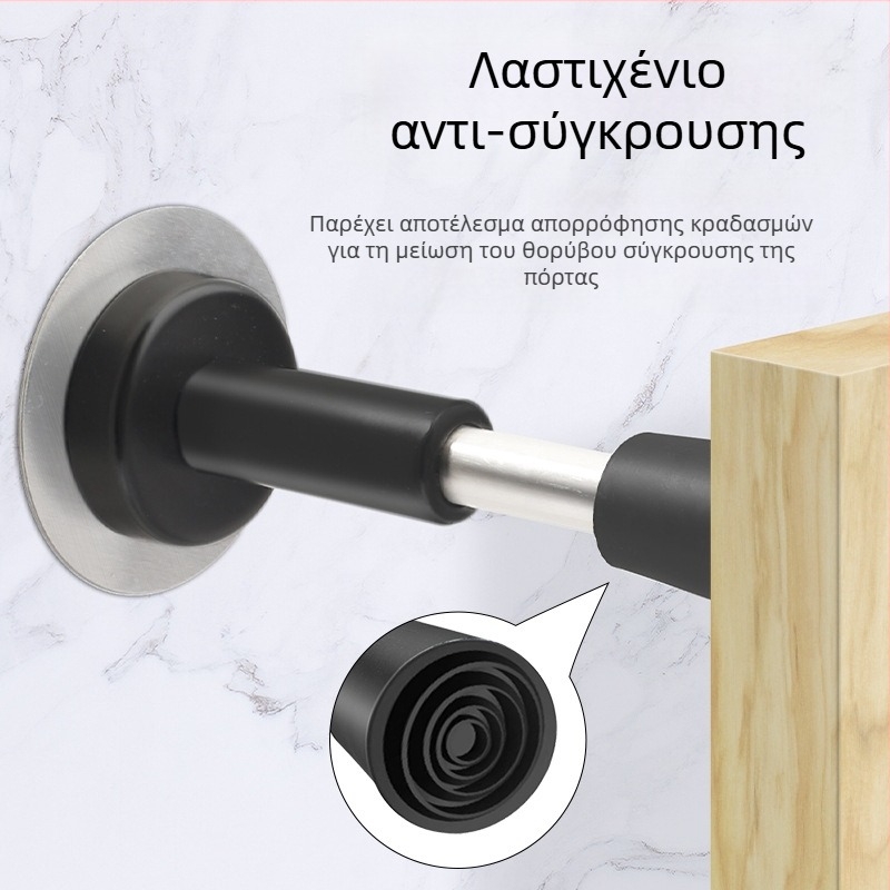 Ατσάλινος απορροφητήρας πόρτας με βεντούζα, χωρίς διάτρηση, προστατευτικό κορυφής για πόρτα εισόδου