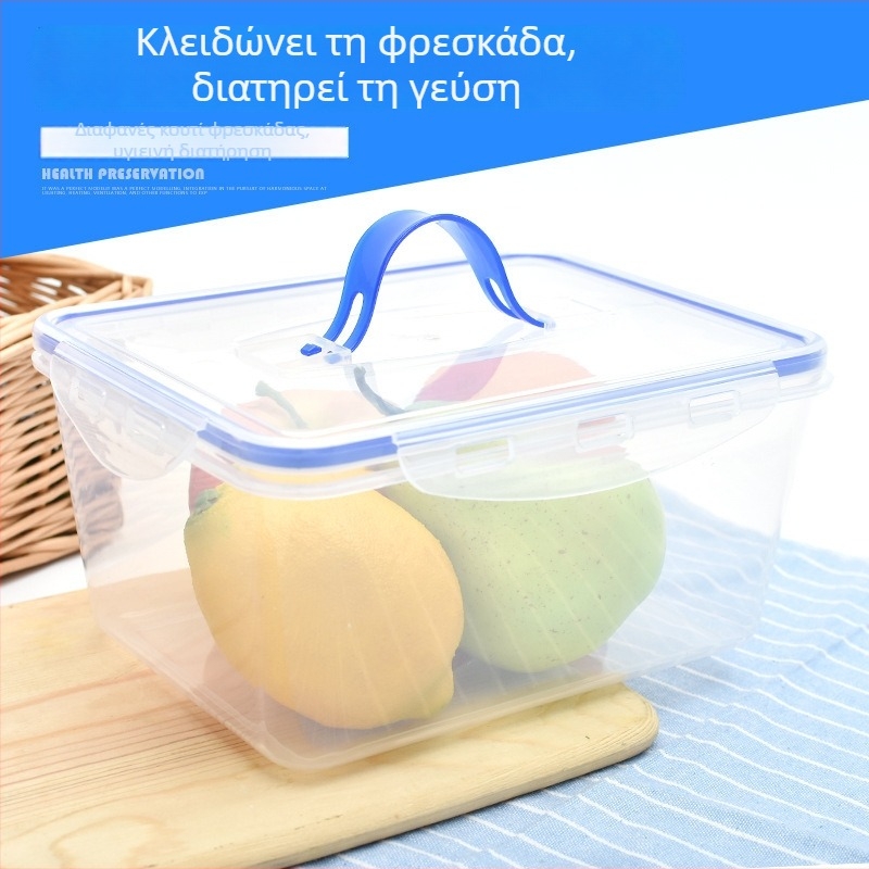 Φορητό πλαστικό κουτί αποθήκευσης φαγητού με σφραγισμένο καπάκι, ιδανικό για kimchi, μπάρμπεκιου, γρήγορο φαγητό, αποξηραμένα προϊόντα και κόκκους