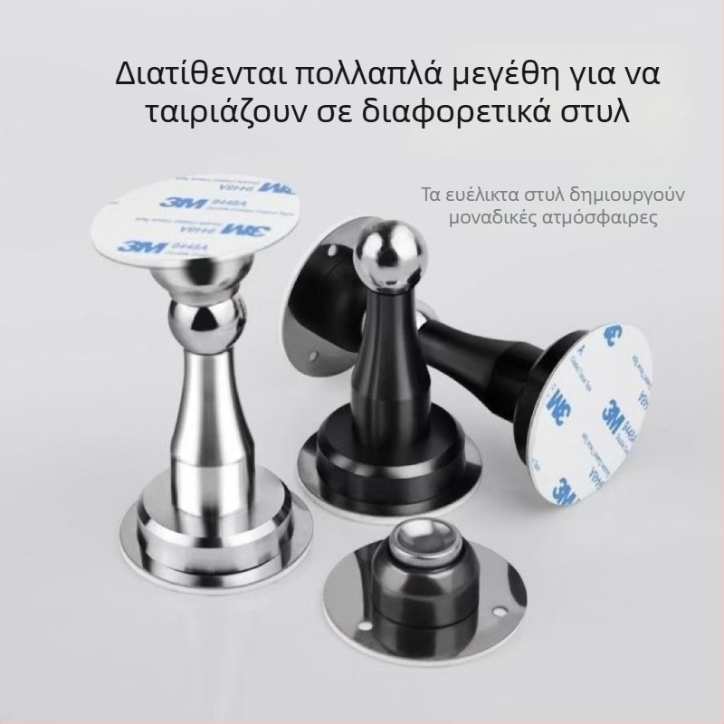 Μαγνητικός σταθεροποιητής πόρτας τοίχου από ανοξείδωτο ατσάλι, χωρίς τρύπες, αντισύγκρουση, για μπάνιο