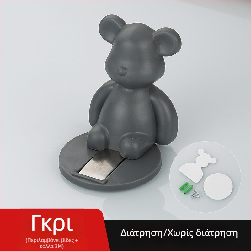 Αρκουδάκι-μορφής stopper πόρτας με βεντούζα στο πάτωμα, αντικρούσης, ισχυρό μαγνητικό επικολλητό για ξύλινες πόρτες