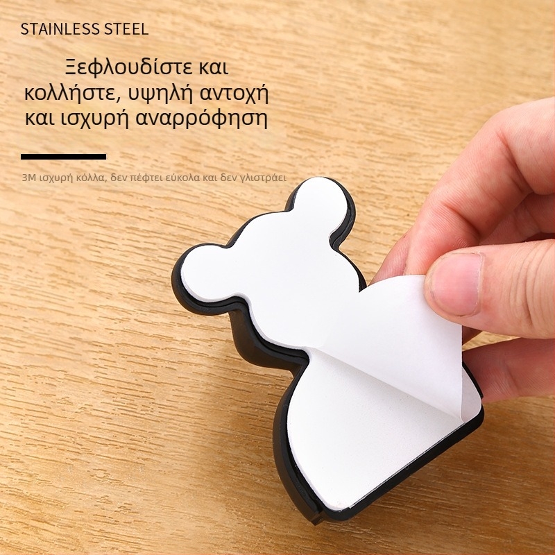Νέο PVC αρκουδάκι για πόρτα χωρίς τρύπες, με βεντούζα πόρτας και μαγνητική επικόλληση, ήσυχο για υπνοδωμάτιο και μπάνιο