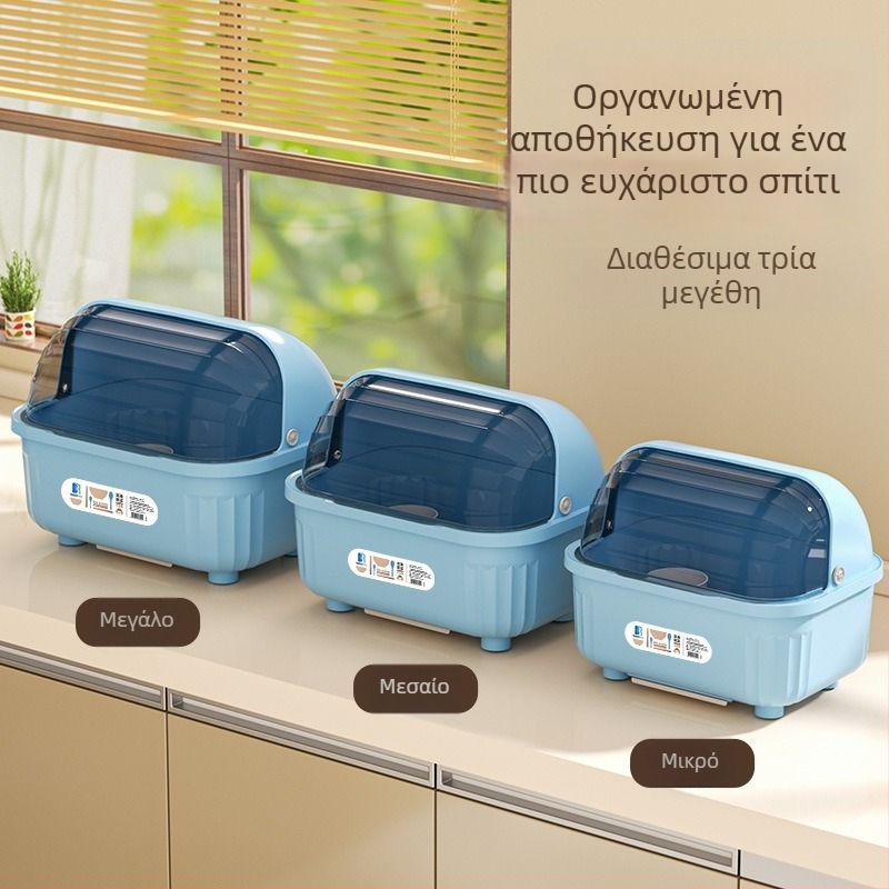 Πλαστικό ράφι κουζίνας για πιάτα, μπολ και μαχαιροπίρουνα με αποστράγγιση