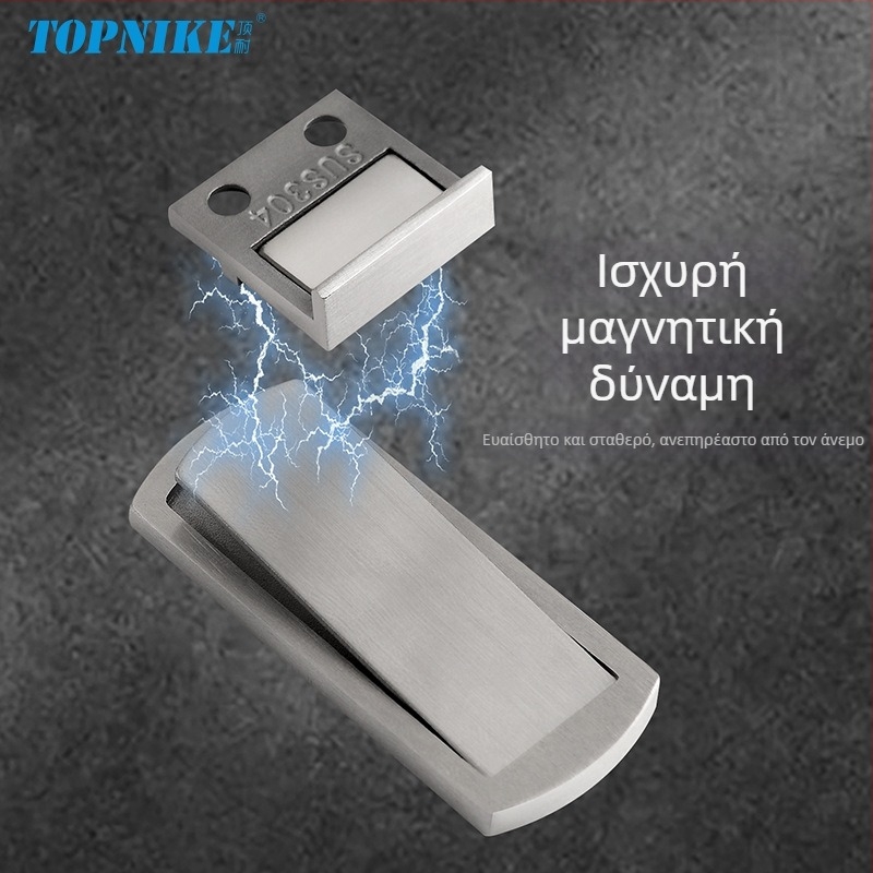 TNMX-218 Ανοξείδωτος αυτοκόλλητος υπερλεπτός στήριγμα πόρτας, χωρίς διάτρηση, τοποθέτηση στο δάπεδο, για γυάλινες πόρτες, αντισύγκρουσιακός