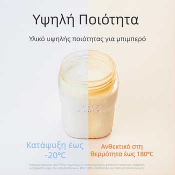 Σετ PPSU κλειστών δοχείων: οβάλ φιάλες έως 300 ml, κουτιά φρούτων, κύπελλα για γιαούρτι και καφέ