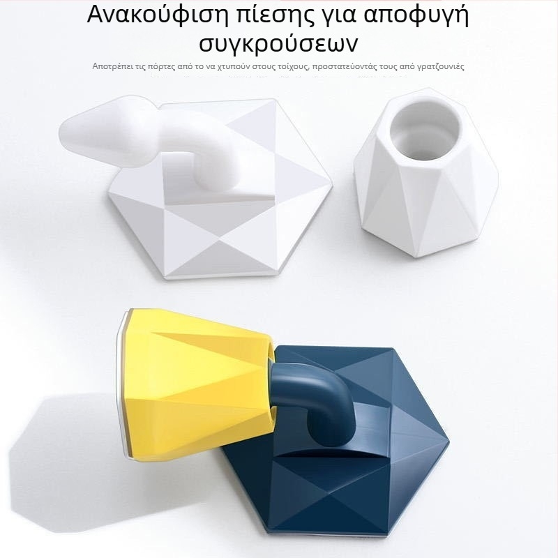 Σιλικονούς σταθεροποιητής πόρτας με βεντούζα στο δάπεδο, χωρίς διάτρηση, προστασία από κρούσεις
