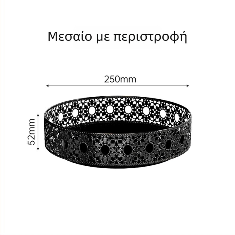 360° περιστρεφόμενη ραφιέρα μπαχαρικών από ανθρακούχο ατσάλι με διάτρητο σχέδιο, οργάνωση κουζίνας