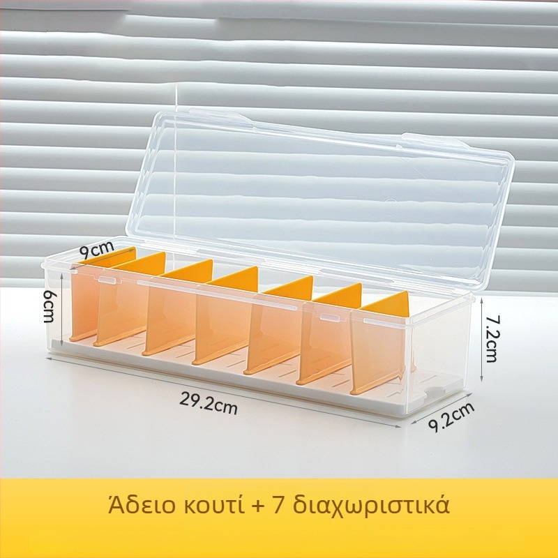Διαφανές πλαστικό κουτί αποθήκευσης φαρμάκων με διαμερίσματα και καπάκι flip-top για οικιακή χρήση