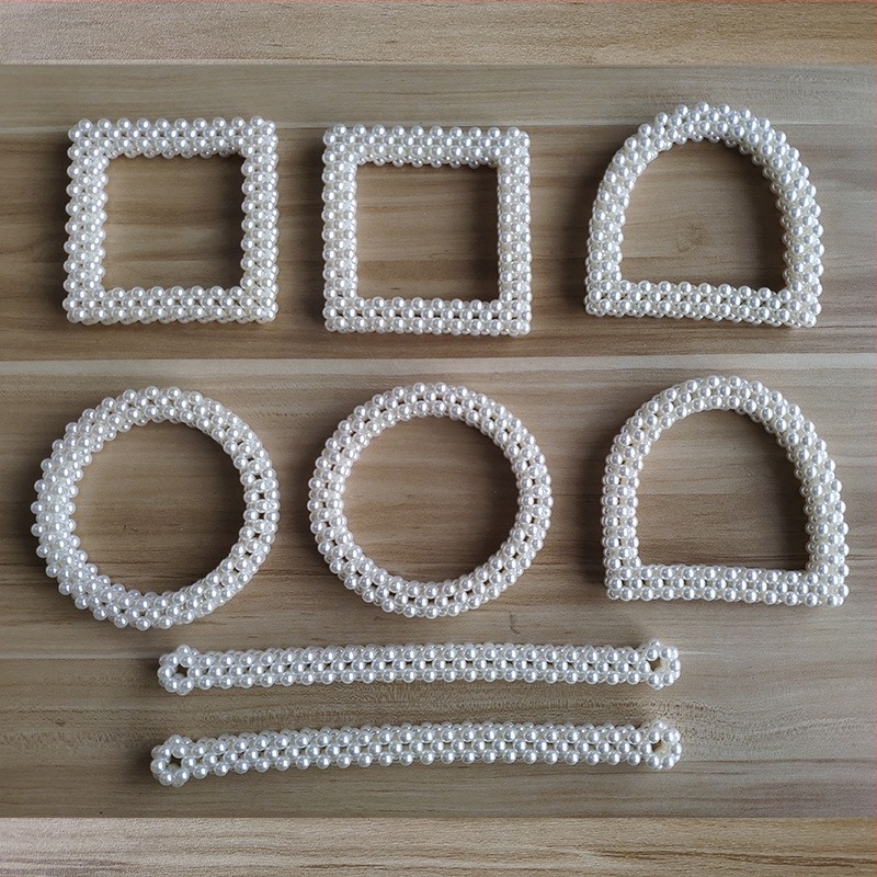 DIY Αξεσουάρ Λαβής Τσάντας με Διαφανείς Ιριδίζουσες Μαργαριταρένιες Χάντρες, Στρογγυλό Σχήμα