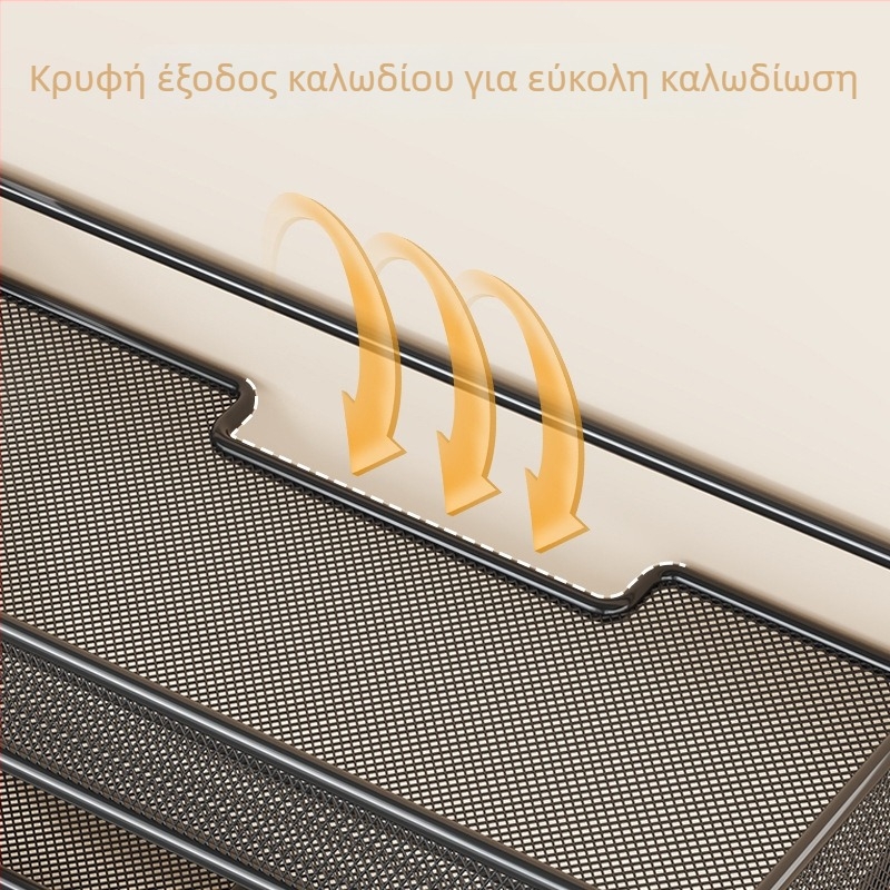 Διπλό επιτοίχιο ράφι ρουτέρ με ψύξη, για Wi‑Fi ρουτέρ και δέκτη τηλεόρασης