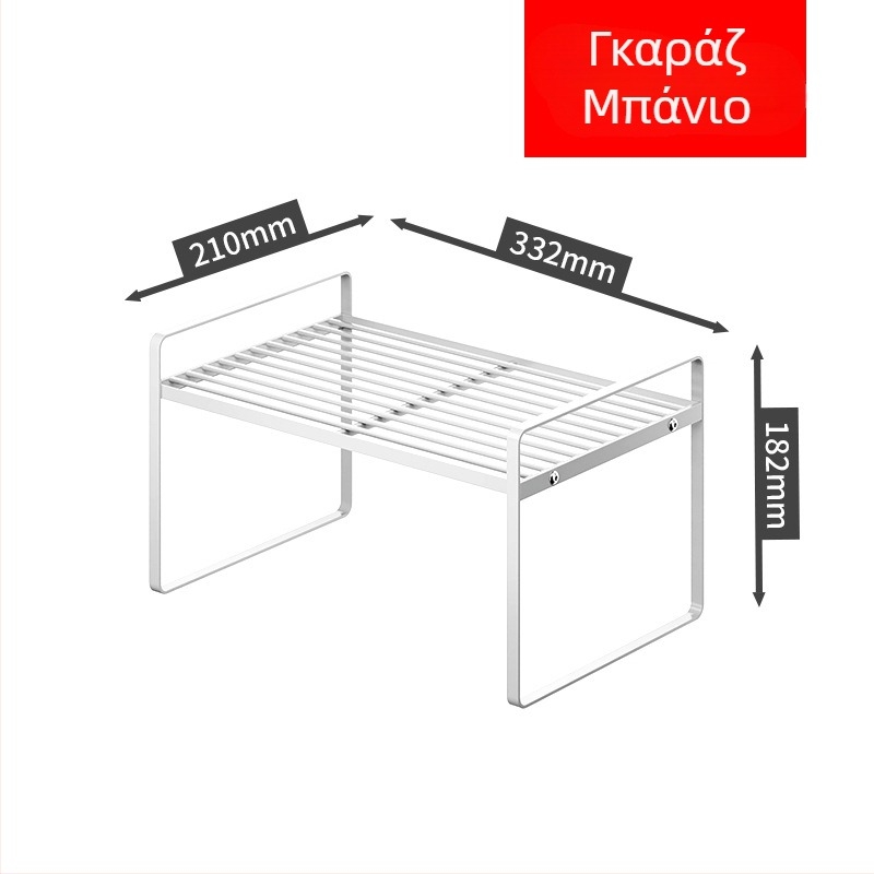 Μεταλλικό 2-επίπεδο ράφι κουζίνας για ντουλάπια και πάγκους, τηλεσκοπικός οργανωτής πιάτων και μπαχαρικών