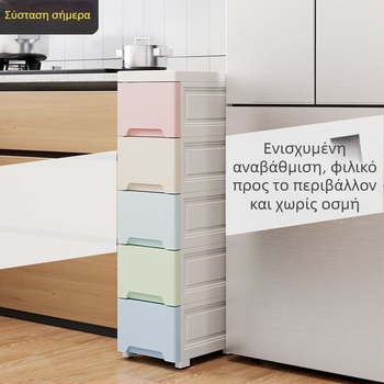 Συρταριζόμενο ντουλάπι αποθήκευσης για κενό χώρο, στενό πολυεπίπεδο ραφιέρα για κουζίνα και μπάνιο