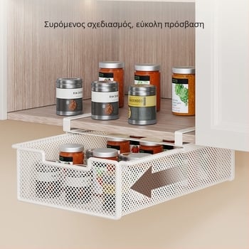 Κουζίνας κρεμαστό ράφι αποθήκευσης, κρεμαστός ντουλάπι, αναδιπλούμενος οργανωτής, πολυεπίπερος ράφι αποθήκευσης για ντουλάπα, κρεμάστρα κάτω από το τραπέζι