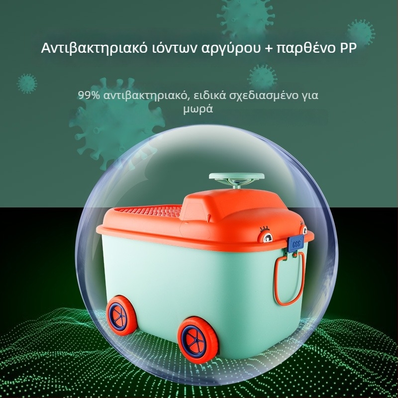 Μεγάλης χωρητικότητας κουτί αποθήκευσης παιχνιδιών για παιδιά με ρόδες