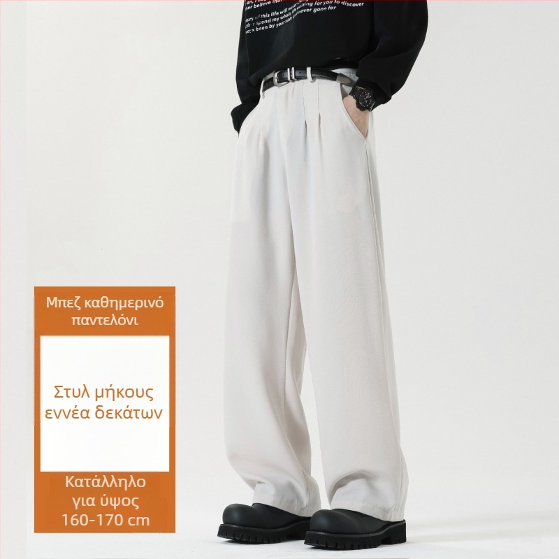 Ανδρικά μακριά παντελόνια με φαρδιά γραμμή, casual αθλητικά, ίσια περικοπή, πολυεστερική σύνθεση, φθινόπωρο 2025