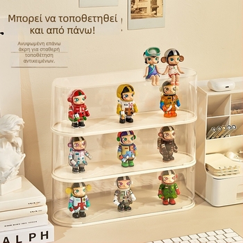 Διάφανη θήκη προβολής φιγούρων, προστασία από σκόνη, κουτί αποθήκευσης με καπάκι, με δυνατότητα στοίβαξης, PS πλαστικό, 31.5×9×10 εκ