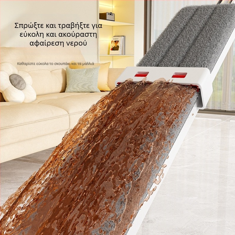 Πλατύς mop για οικιακή χρήση, χωρίς χρήση χεριών, υγρό/ξηρό διπλής χρήσης, απορροφητικό microfiber πανί