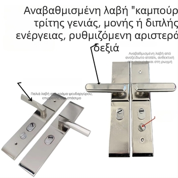 Καθολικό σετ λαβής πόρτας αντικλοπής και κλειδαριάς για πόρτες ασφαλείας – ατσάλι, μινιμαλιστικό σχέδιο (Μοντέλο 9085S)