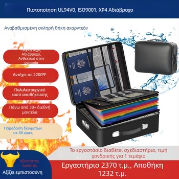 Τσάντα εγγράφων με πυρίμαχο σκληρό περίβλημα, πολλαπλών επιπέδων οργανωτής εγγράφων