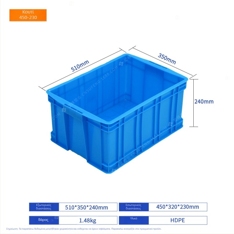 HDPE πλαστικό κουτί μεταφοράς με καπάκι για βιομηχανική εφοδιαστική