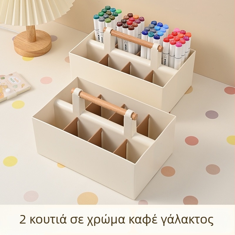 Κουτί αποθήκευσης μαρκαδόρων με διαμερίσματα, πλαστικός οργανωτής γραφείου