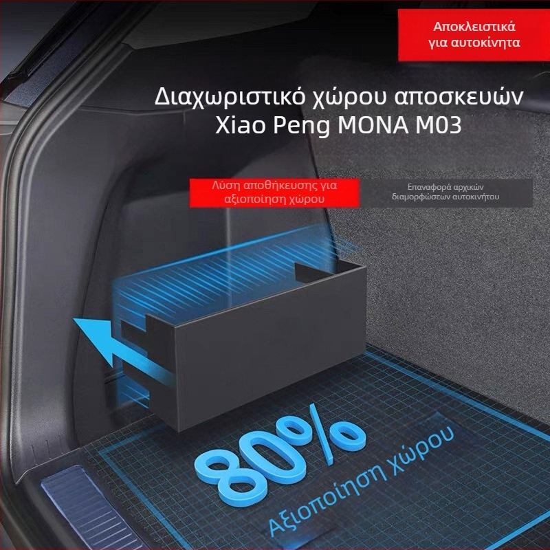 XPeng M03 διαχωριστικό πορτμπαγκάζ, αναδιπλούμενο κουτί αποθήκευσης και εσωτερικά διακοσμητικά αξεσουάρ