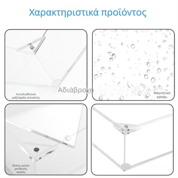 Ακρυλική θήκη αποθήκευσης με καπάκι, χωρητικότητα 1 L, διαφανής, μοντέρνος μινιμαλιστικός σχεδιασμός; κατάλληλη για κουζίνα, καθιστικό, τραπέζι και μπάνιο; για χαρτοπετσέτες, καλλυντικά και είδη γραφείου.