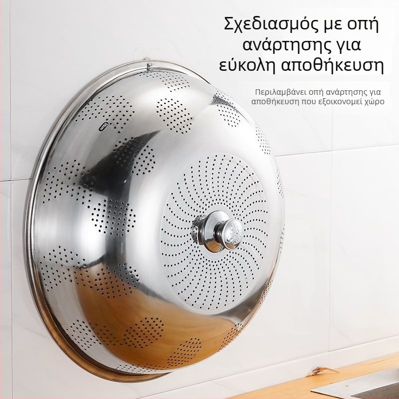 Κάλυμμα πιάτων από ανοξείδωτο ατσάλι, παχύτερο, διαπνέον κάλυμμα σκόνης για υπολείμματα τροφίμων