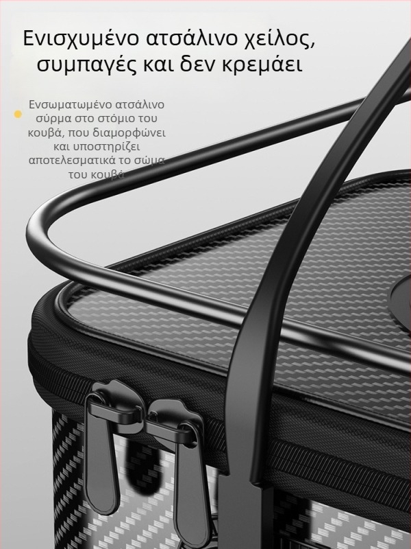 Αναδιπλούμενος κάδος ζωντανών ψαριών με τσάντα εξοπλισμού ώμου και πολυλειτουργικά αλιευτικά αξεσουάρ