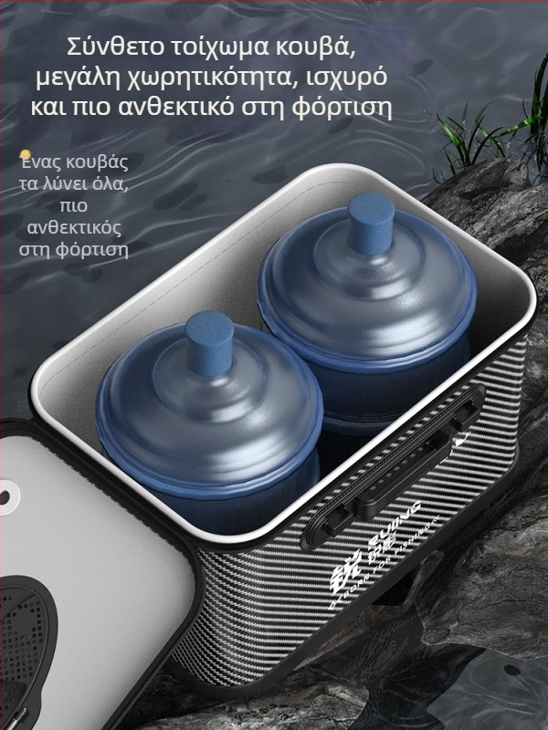 Αναδιπλούμενος κάδος ζωντανών ψαριών με τσάντα εξοπλισμού ώμου και πολυλειτουργικά αλιευτικά αξεσουάρ