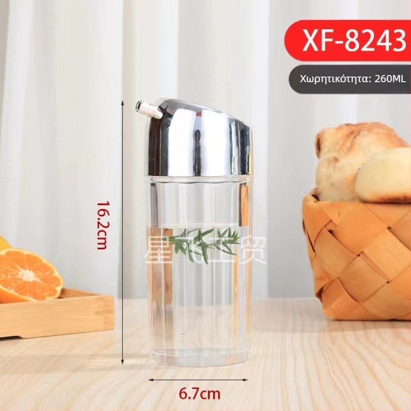 Ακρυλική φιάλη λαδιού με διανομέα για σόγια και ξύδι, σφραγισμένη πλαστική φιάλη κουζίνας, μεγάλο βάζο λαδιού